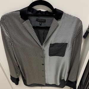Silk Rag & Bone Monochrome Striped Shirt